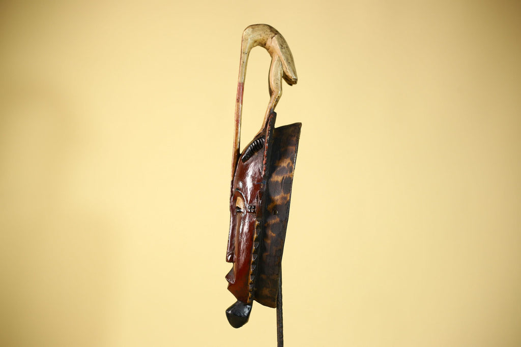 Handmade African Mask Guro Tribal Art Wooden Wall Decor Rare Collectible-G6084