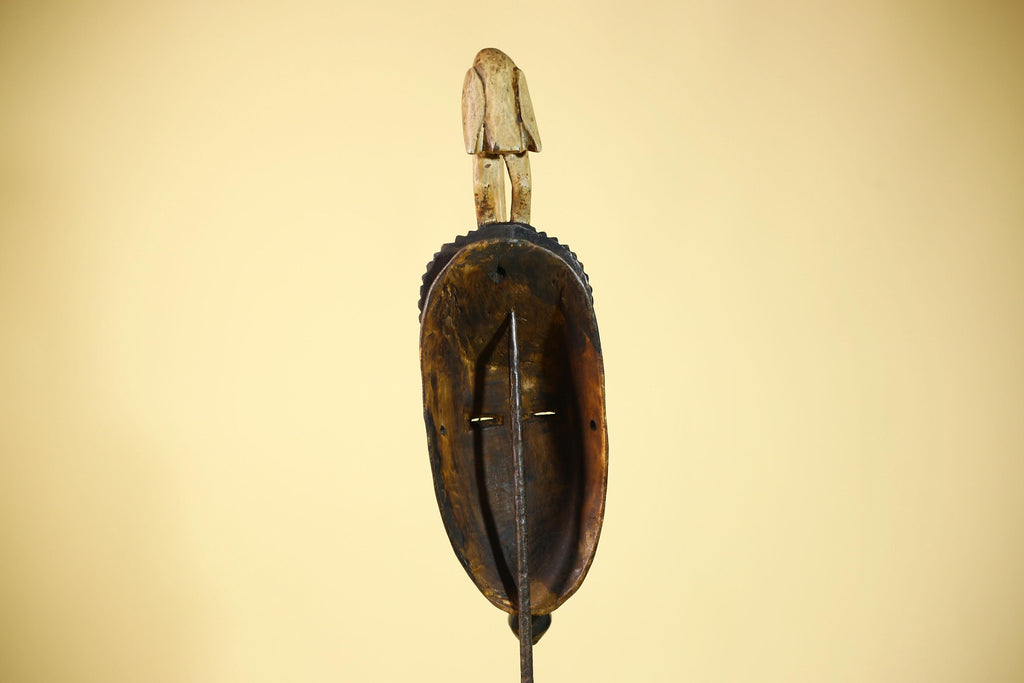 Handmade African Mask Guro Tribal Art Wooden Wall Decor Rare Collectible-G6084