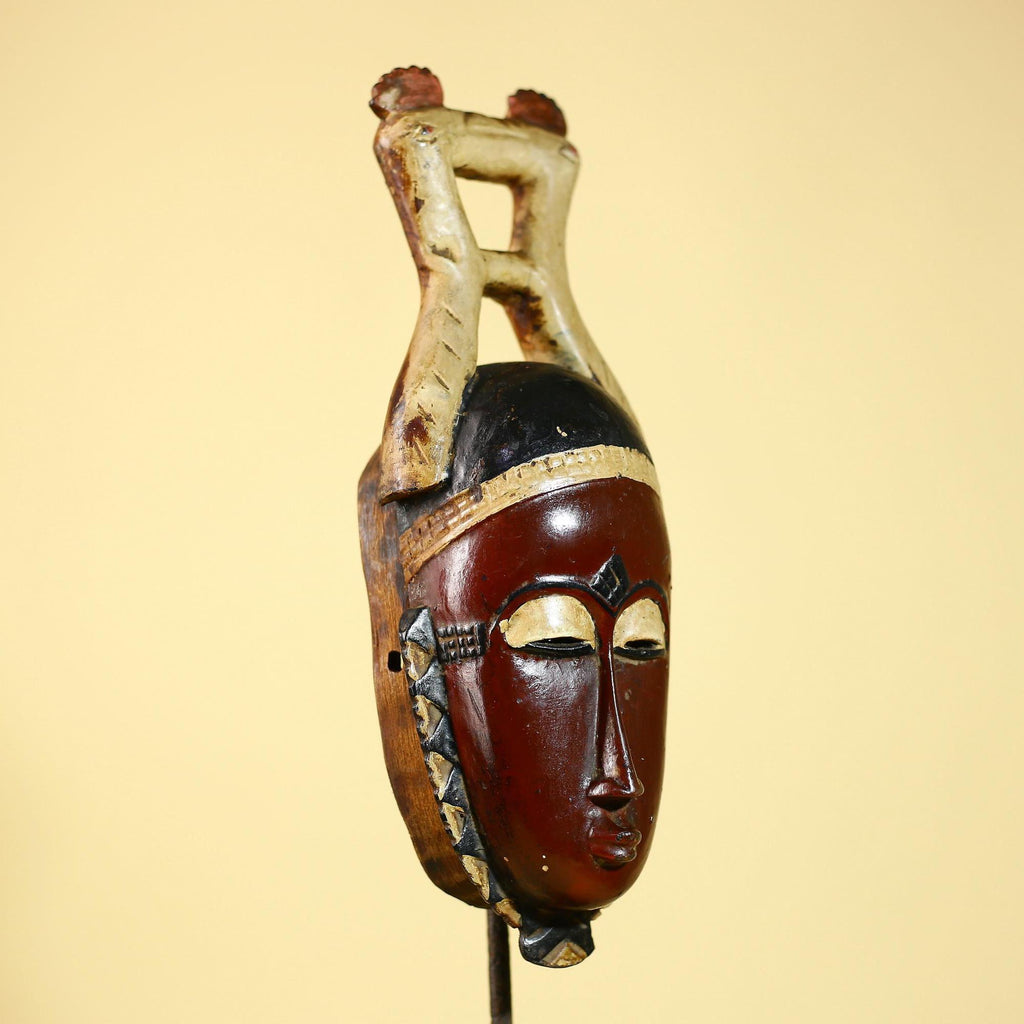 Rare African Mask Guro Vintage Tribal Wooden African Mask Wall Art-G6085