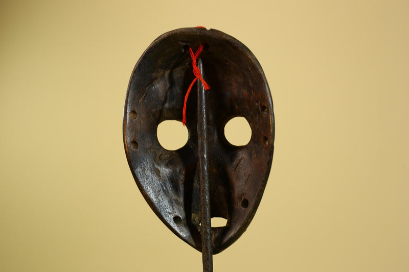 African Dan Mask Carved Wood Brown Black Face Côte d’Ivoire Tribal Decor-G5975