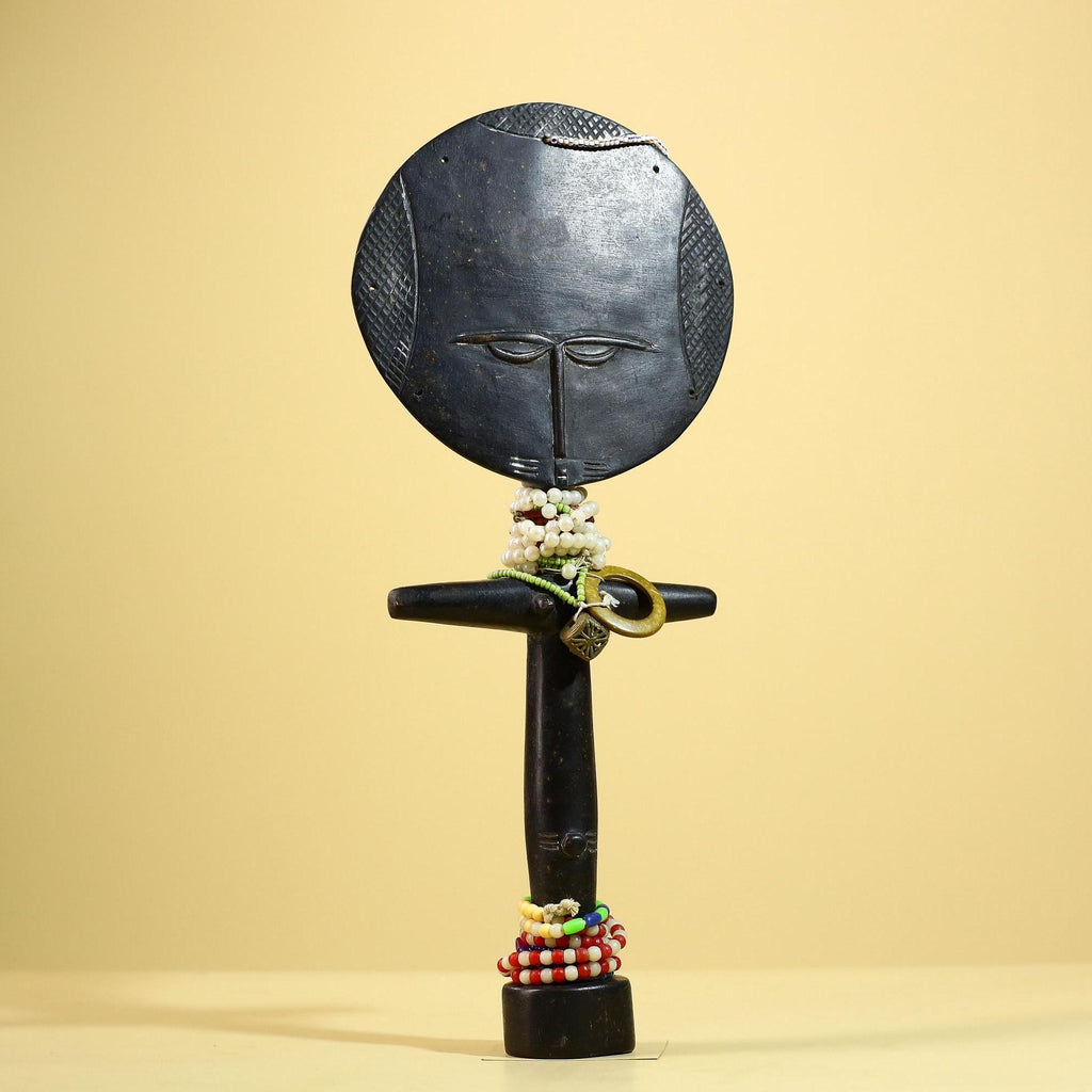 African Akuaba Figure Carved Wood Ghana Fertility Doll Tribal Art Decor-G5981