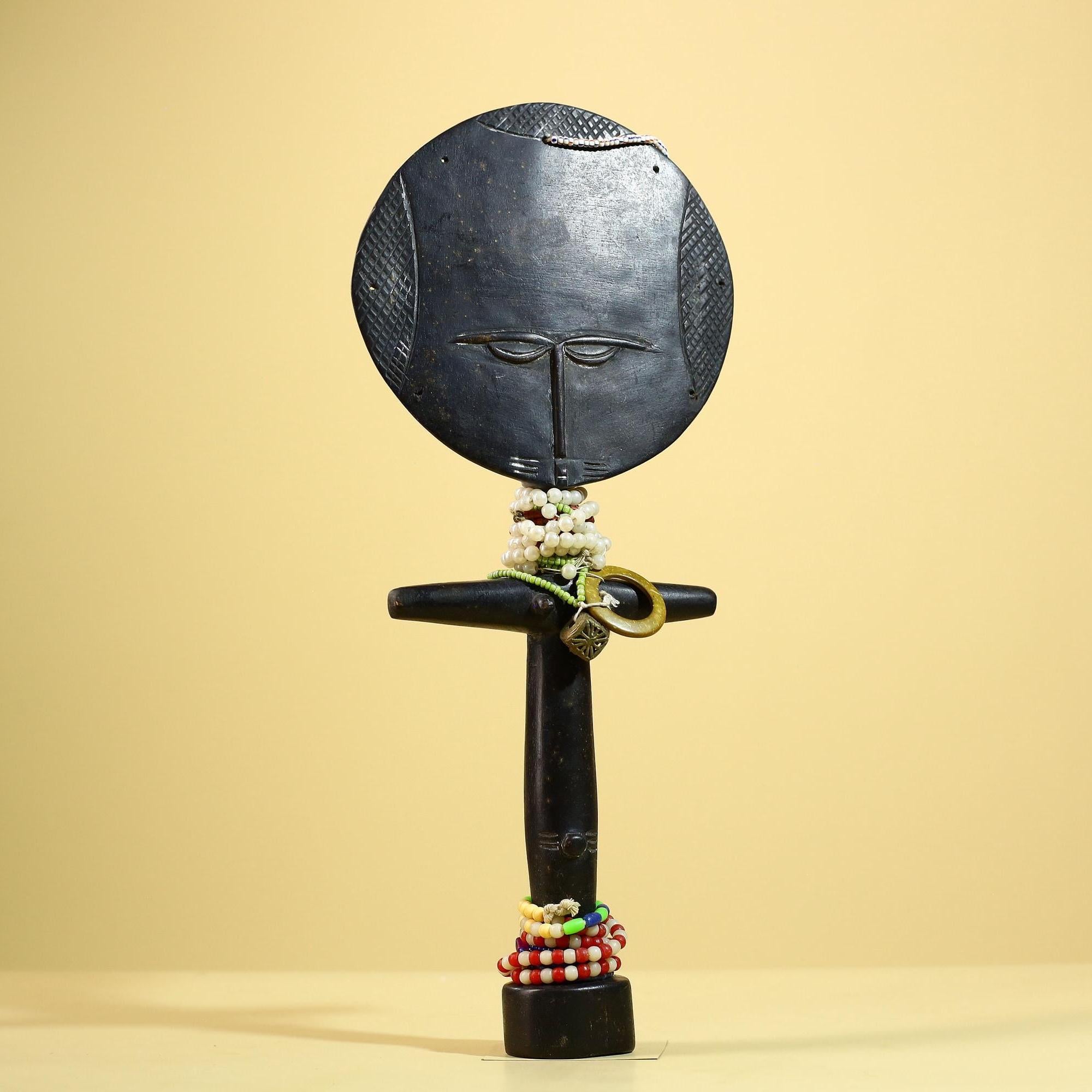 African Akuaba Figure Carved Wood Ghana Fertility Doll Tribal Art Decor-G5981