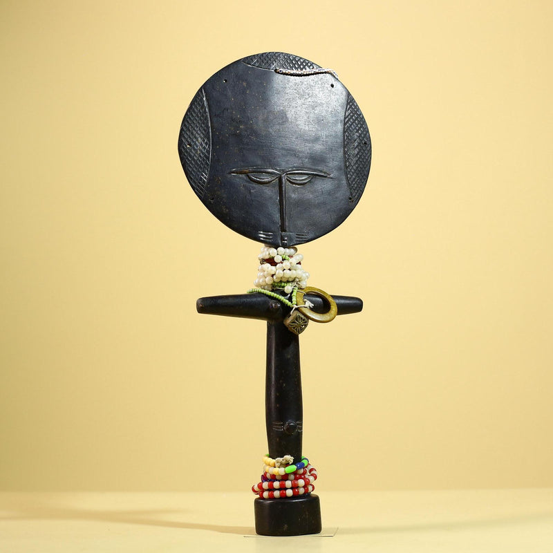 African Akuaba Figure Carved Wood Ghana Fertility Doll Tribal Art Decor-G5981