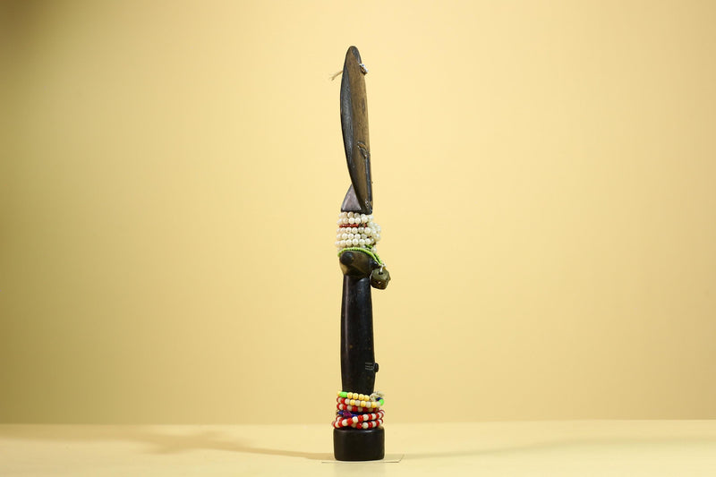 African Akuaba Figure Carved Wood Ghana Fertility Doll Tribal Art Decor-G5981