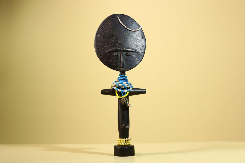African Akan Statue Carved Wood Fertility Doll Ghana Tribal Art Decor-G5982