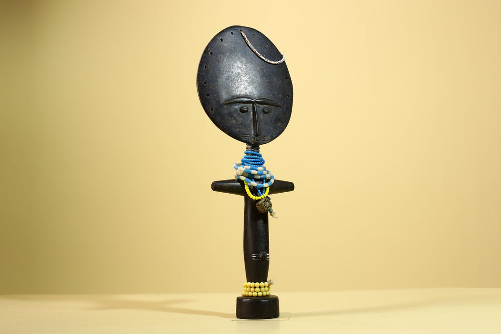 African Akan Statue Carved Wood Fertility Doll Ghana Tribal Art Decor-G5982