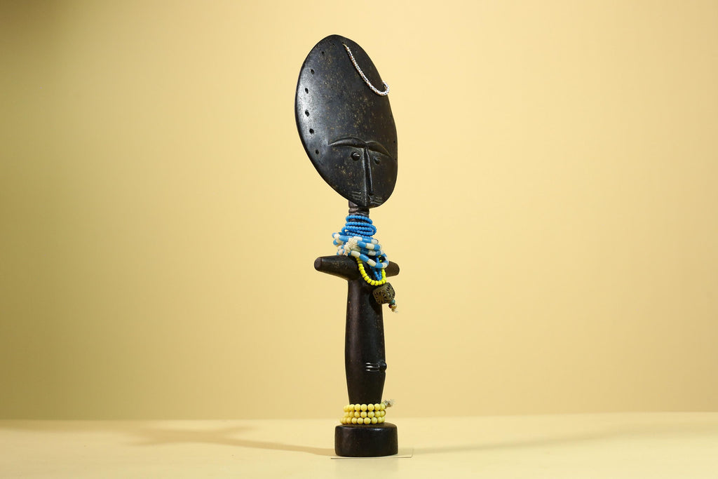 African Akan Statue Carved Wood Fertility Doll Ghana Tribal Art Decor-G5982