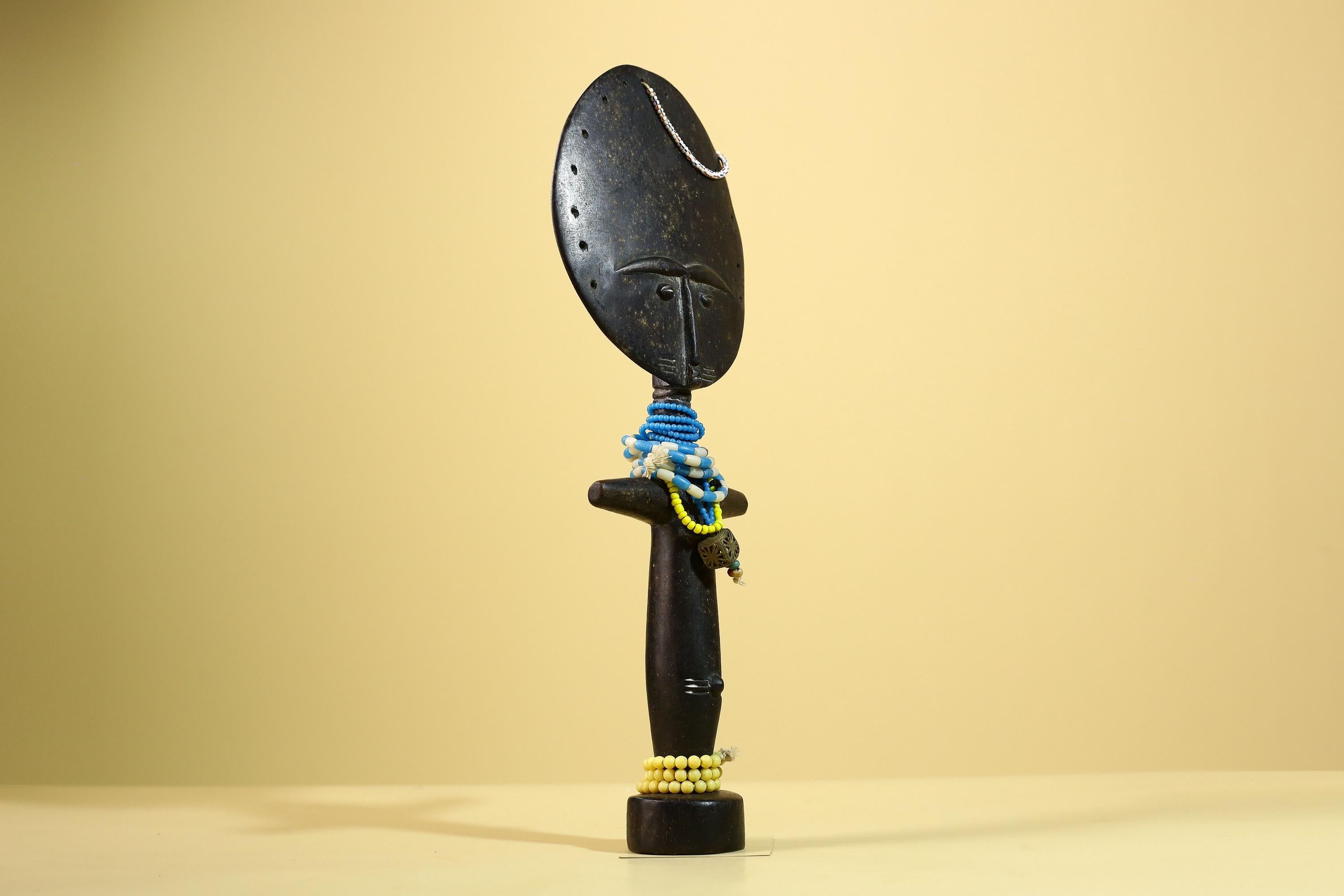 African Akan Statue Carved Wood Fertility Doll Ghana Tribal Art Decor-G5982