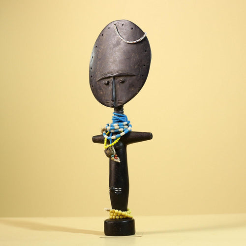 African Akan Statue Carved Wood Fertility Doll Ghana Tribal Art Decor-G5982
