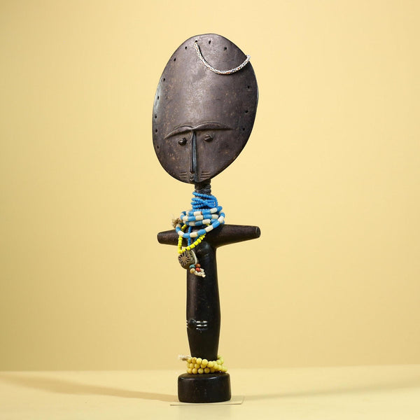 African Akan Statue Carved Wood Fertility Doll Ghana Tribal Art Decor-G5982