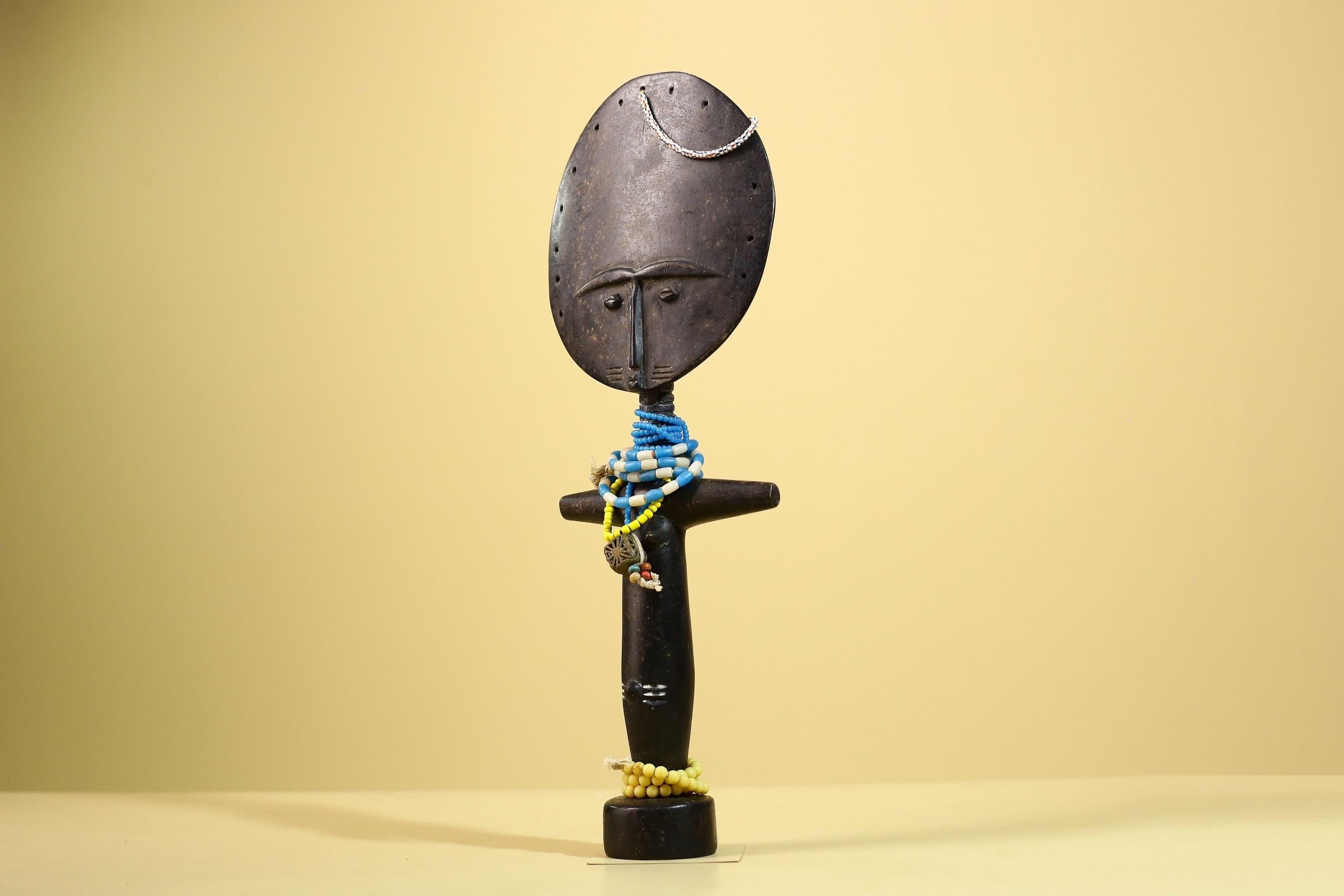 African Akan Statue Carved Wood Fertility Doll Ghana Tribal Art Decor-G5982