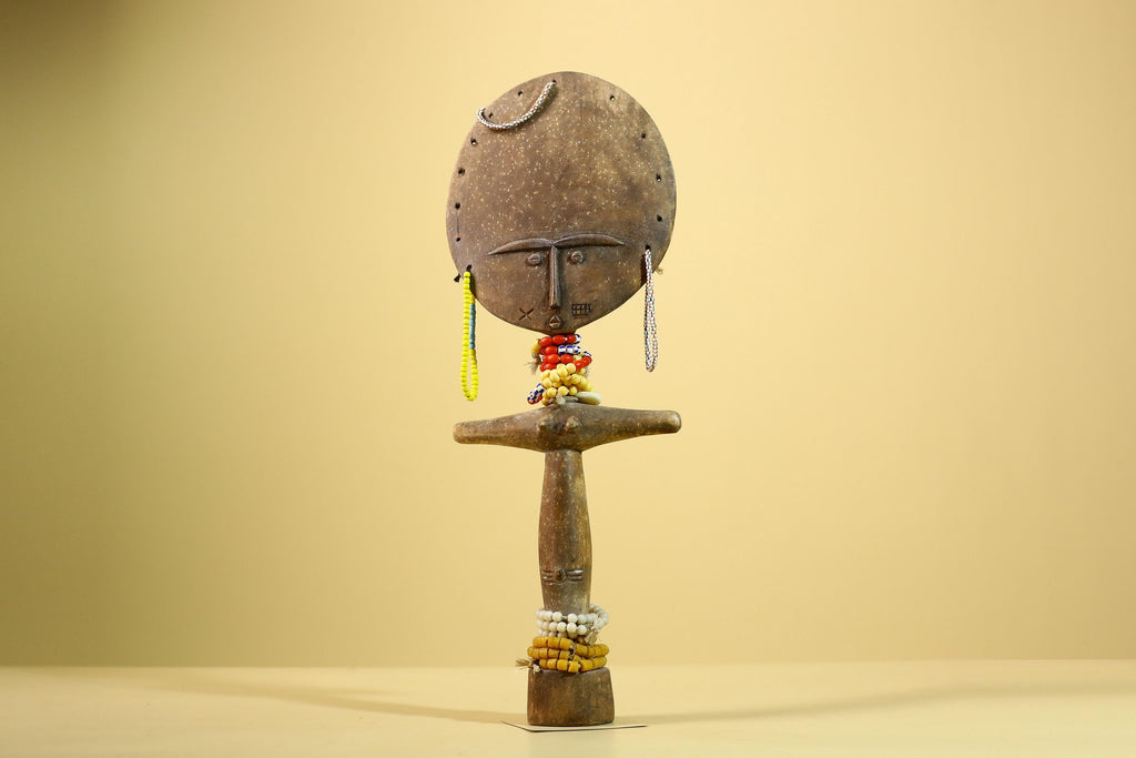 African Akuaba Figure Ghana Fertility Doll Carved Wood Tribal Art Decor-G5983