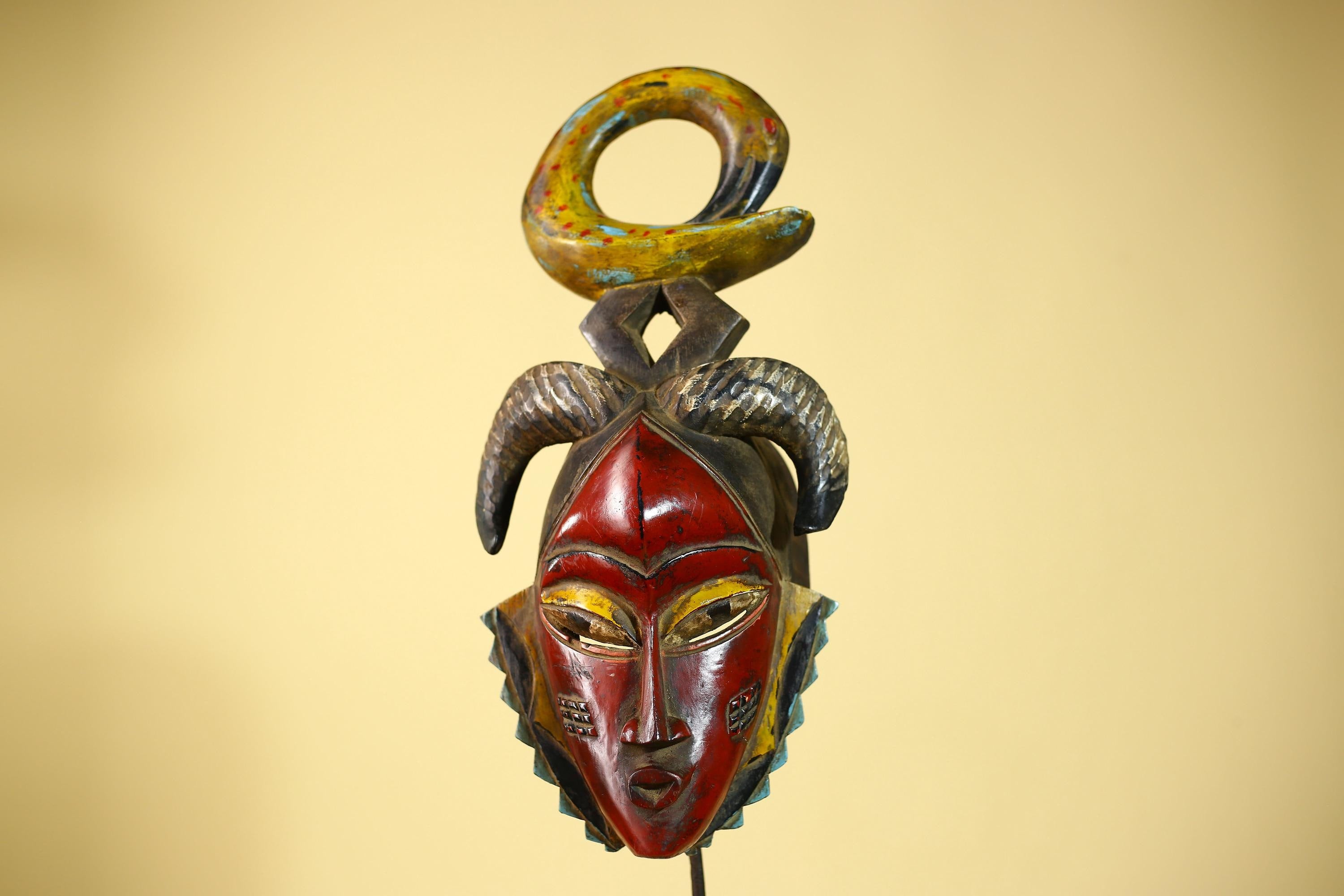 Rare African Mask Guro Tribal Wooden Art Vintage Handmade Decor-G6086