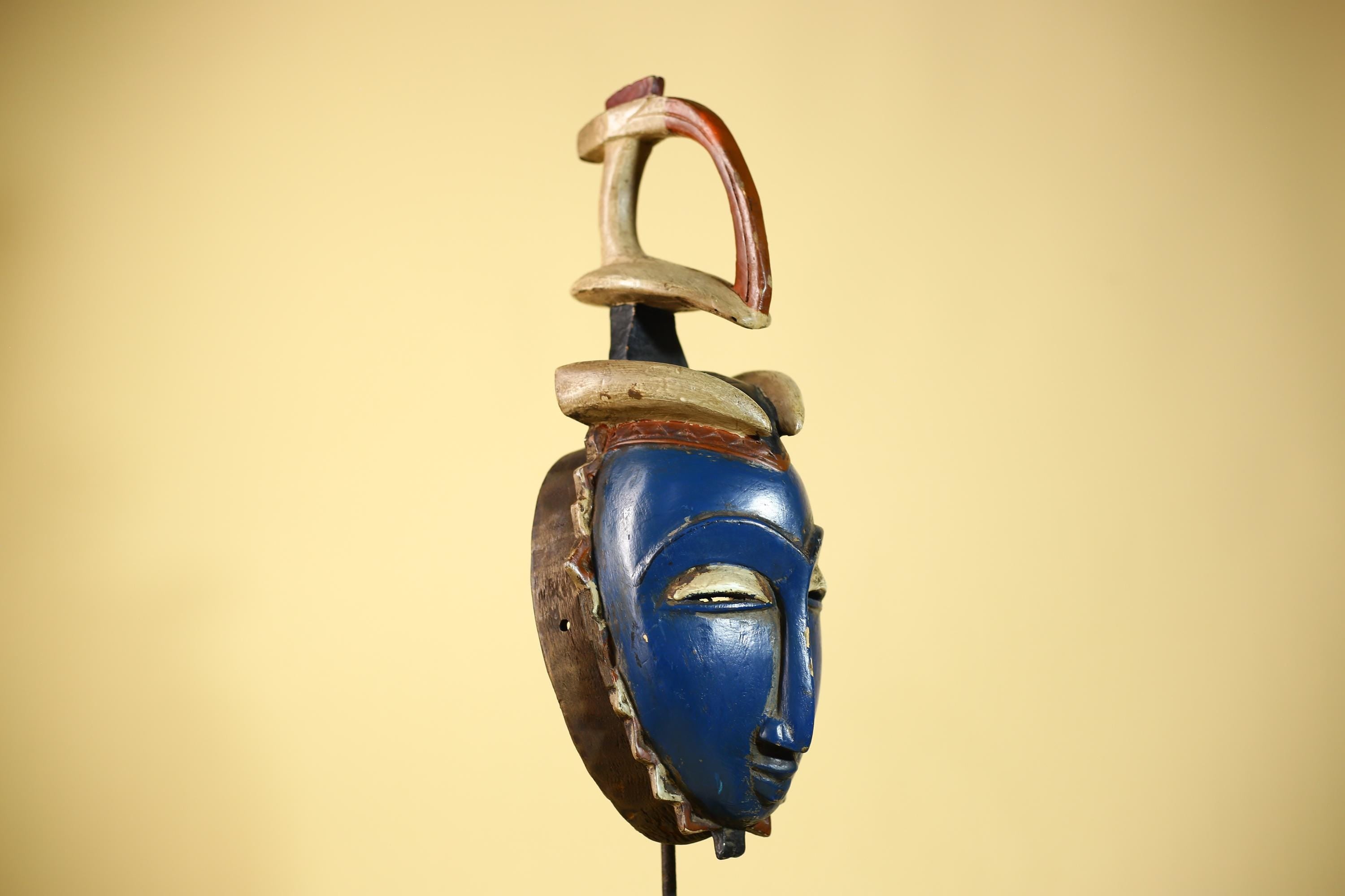 Handcrafted African Baule Mask Vintage Tribal Wooden Mask African Wall Art-G6090