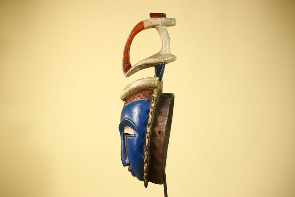 Handcrafted African Baule Mask Vintage Tribal Wooden Mask African Wall Art-G6090