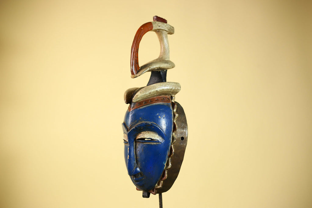 Handcrafted African Baule Mask Vintage Tribal Wooden Mask African Wall Art-G6090