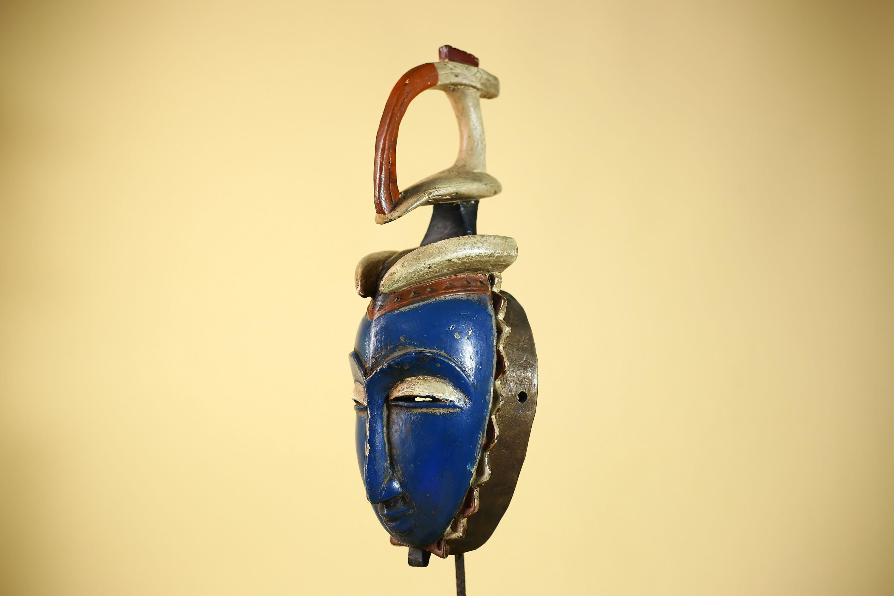 Handcrafted African Baule Mask Vintage Tribal Wooden Mask African Wall Art-G6090
