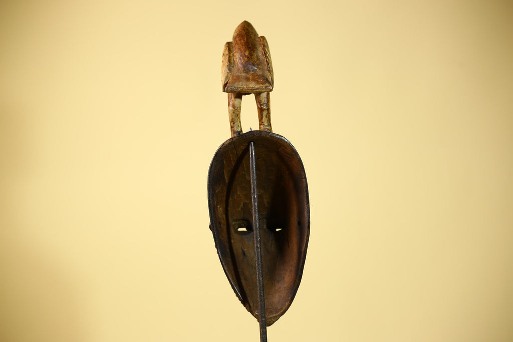 Wooden African Mask Guro Tribal Wood Carving Vintage Handmade Wall Art-G6091