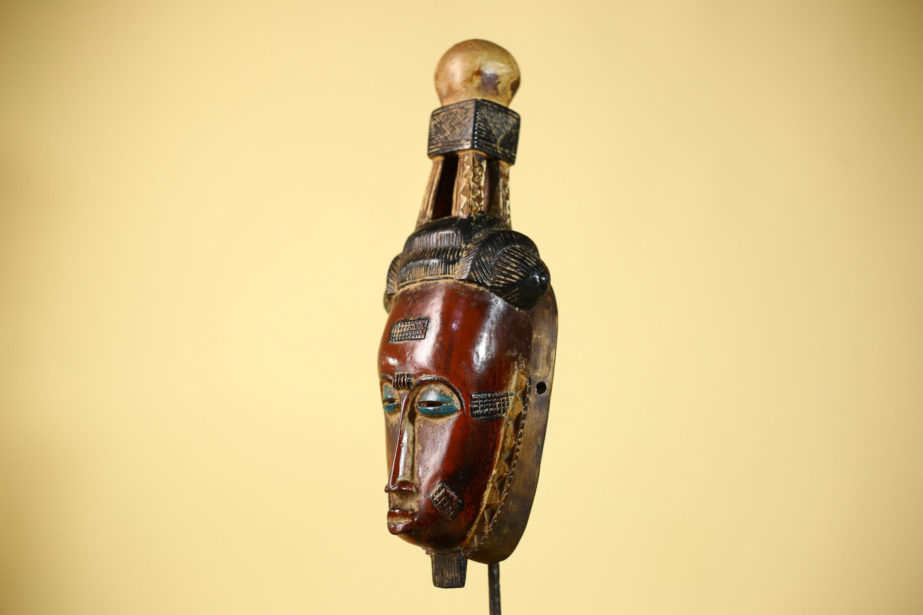 African Mask Guro Tribal Wooden African Art Vintage Handmade Wall Decor-G6092