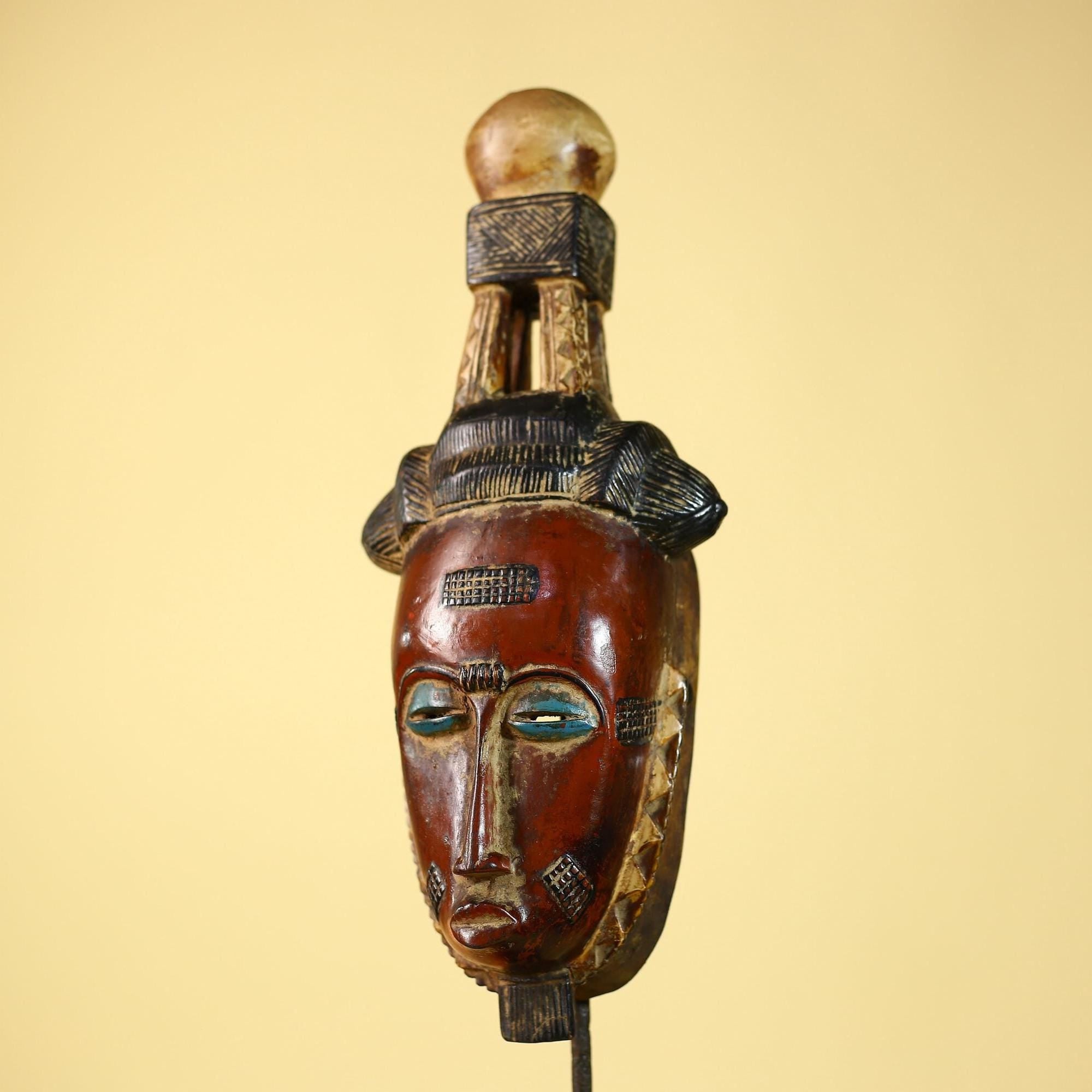 African Mask Guro Tribal Wooden African Art Vintage Handmade Wall Decor-G6092
