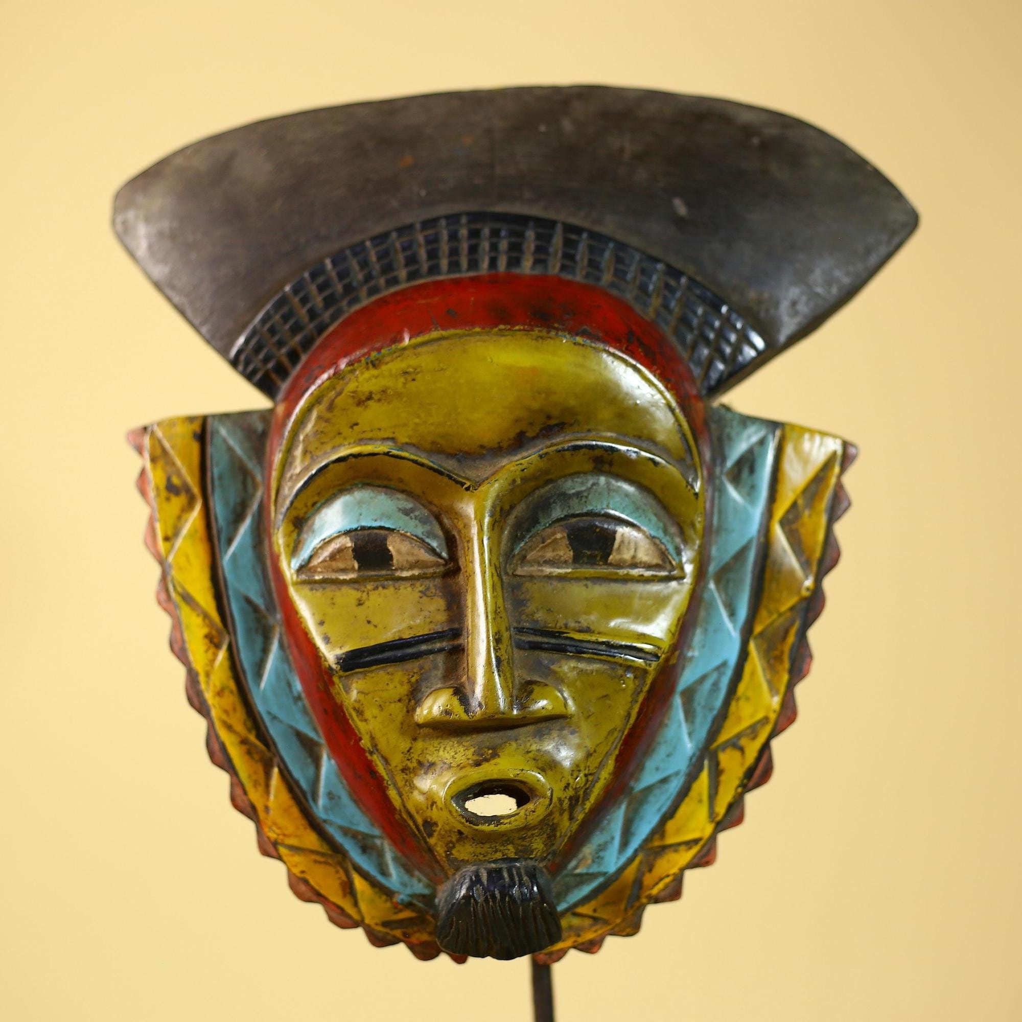 African Mask Wooden Tribal Art Vintage Wall Art Handmade Decor-G6094