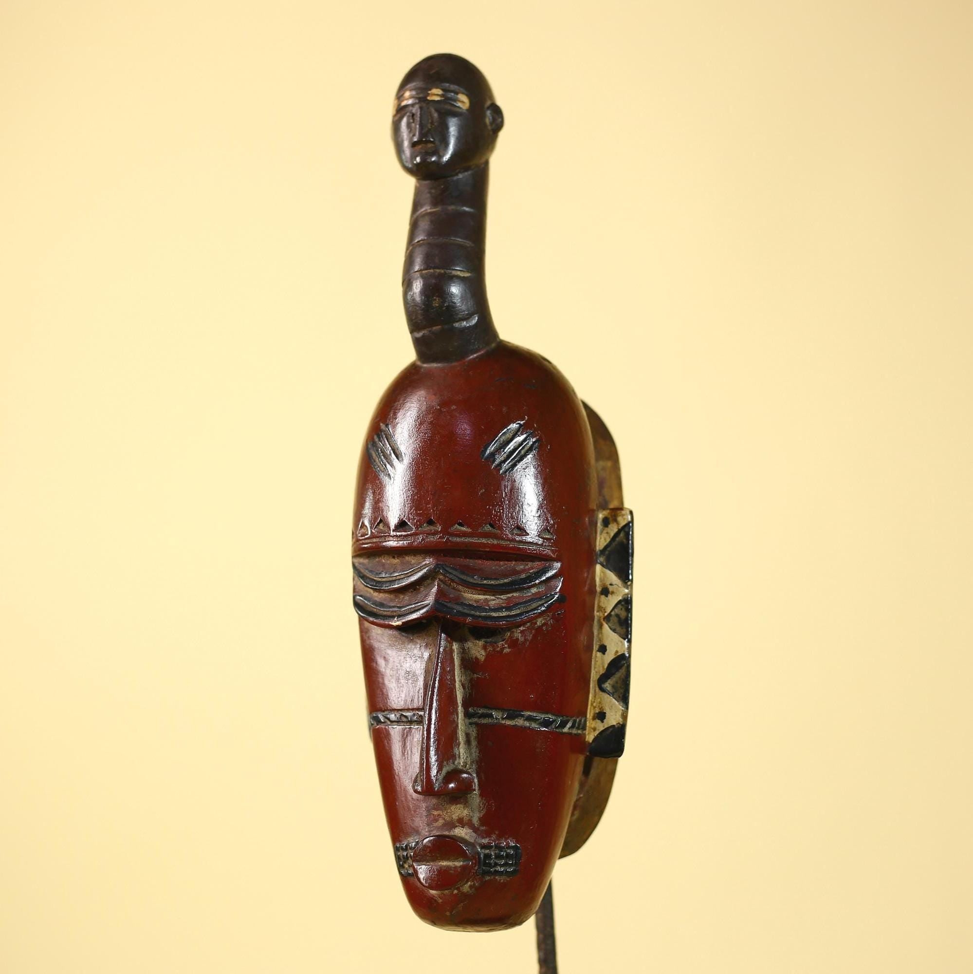 African Mask Wooden Art Vintage Tribal Wall Decor Handmade Unique-G6096