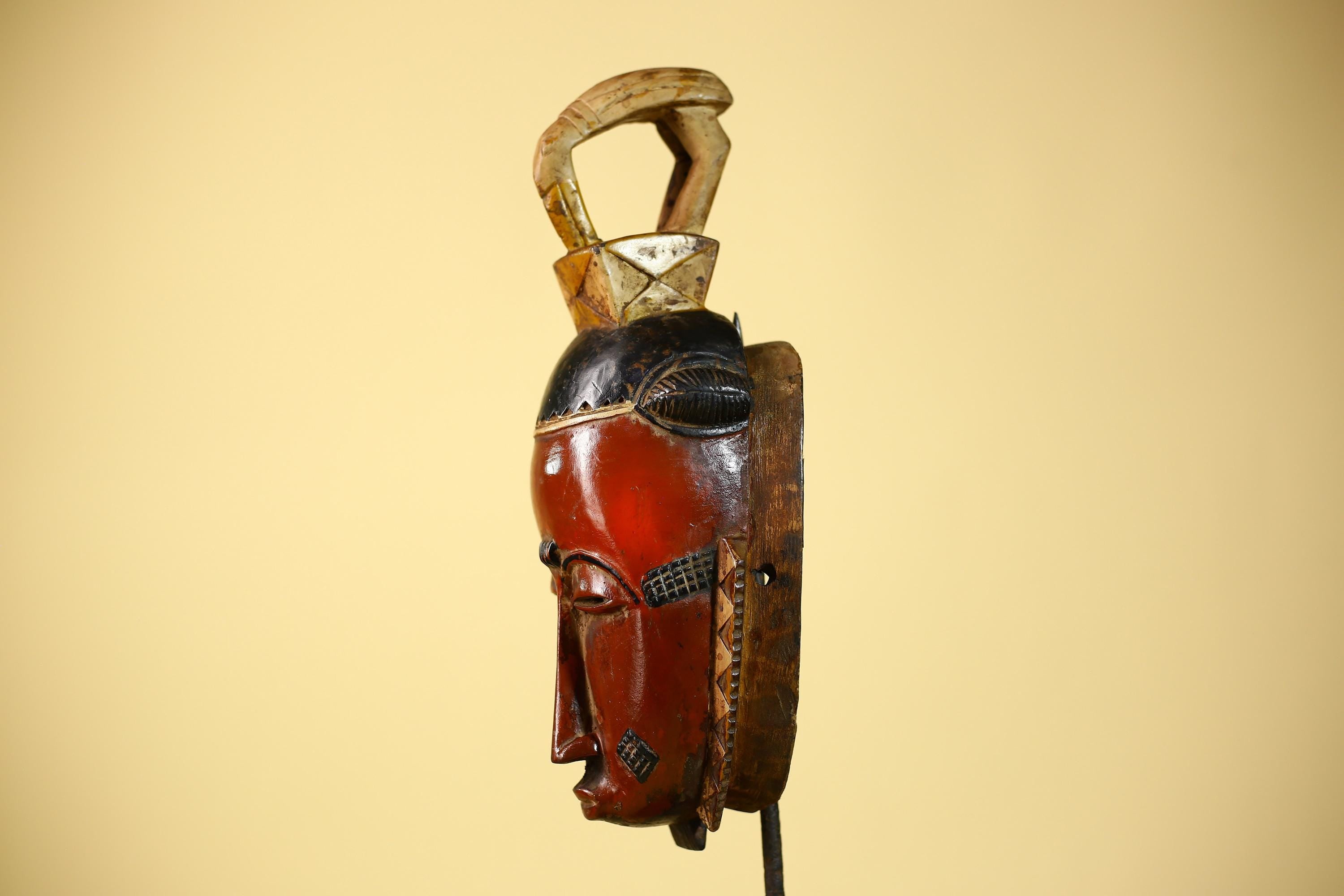 Rare African Baule Mask Wooden African Art Tribal Wall Art Vintage-G6097