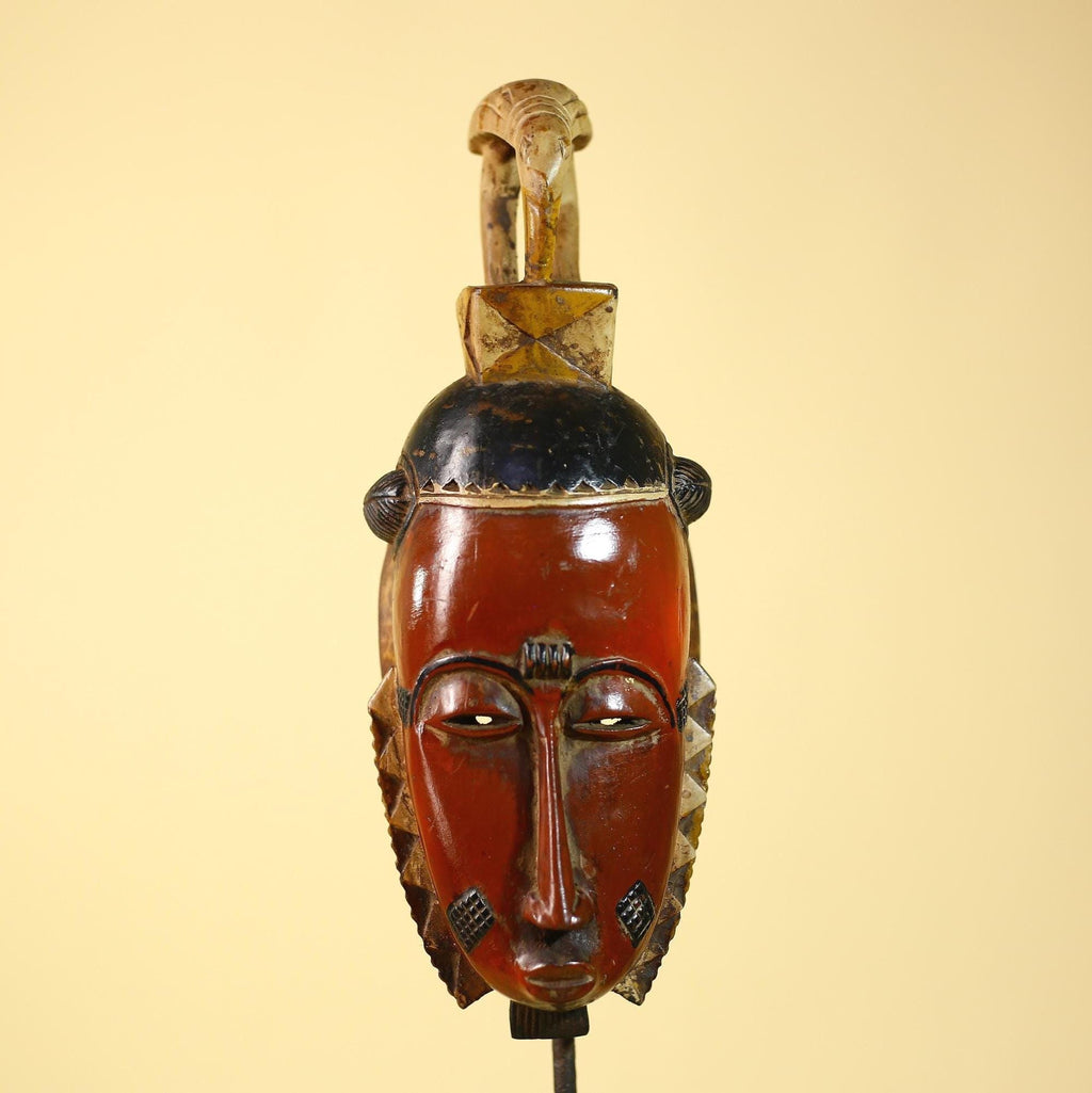 Rare African Baule Mask Wooden African Art Tribal Wall Art Vintage-G6097