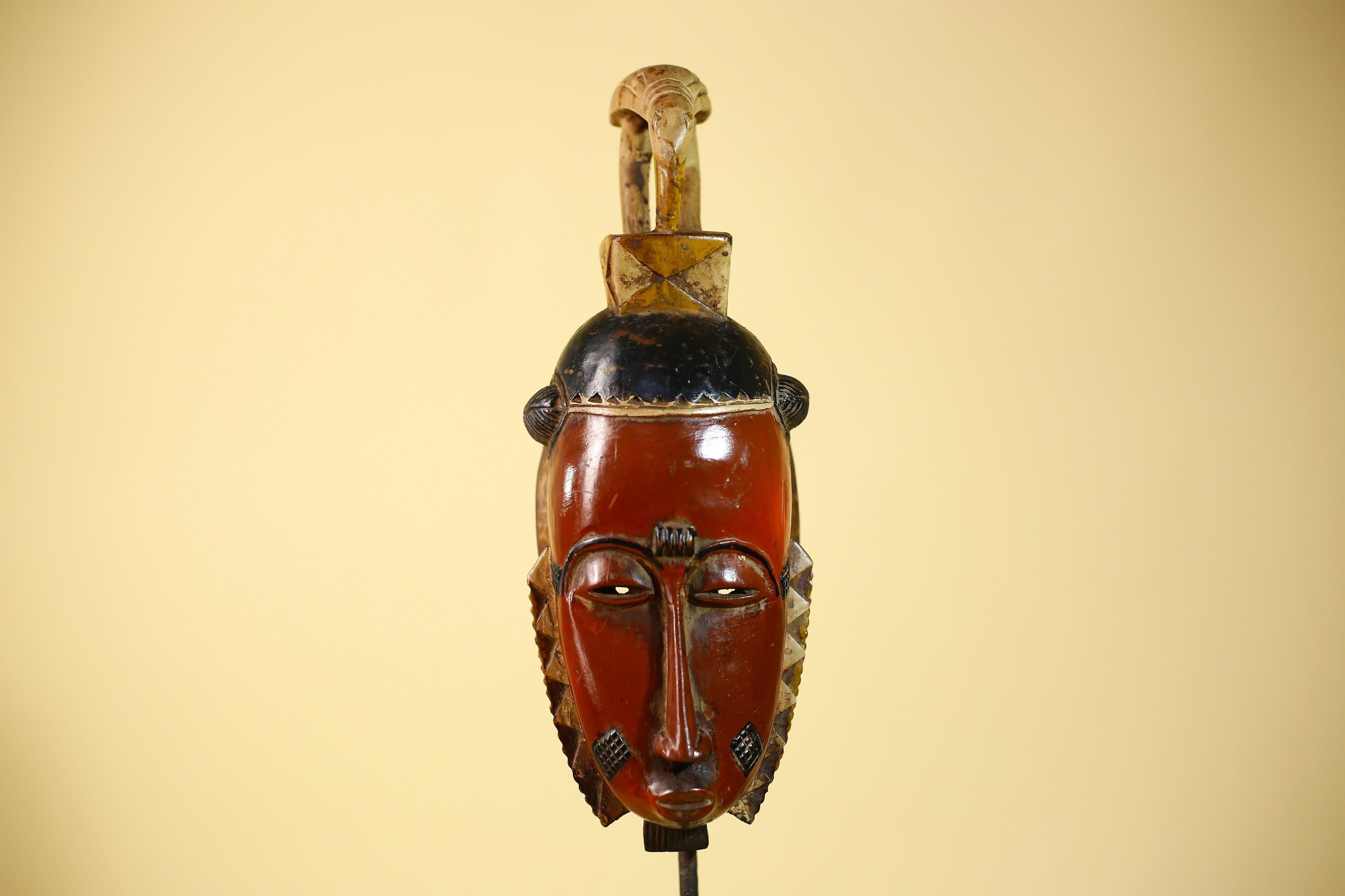 Rare African Baule Mask Wooden African Art Tribal Wall Art Vintage-G6097