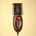Wooden African Mask Baule Tribal Art Vintage Carved African Wall Art-G6098