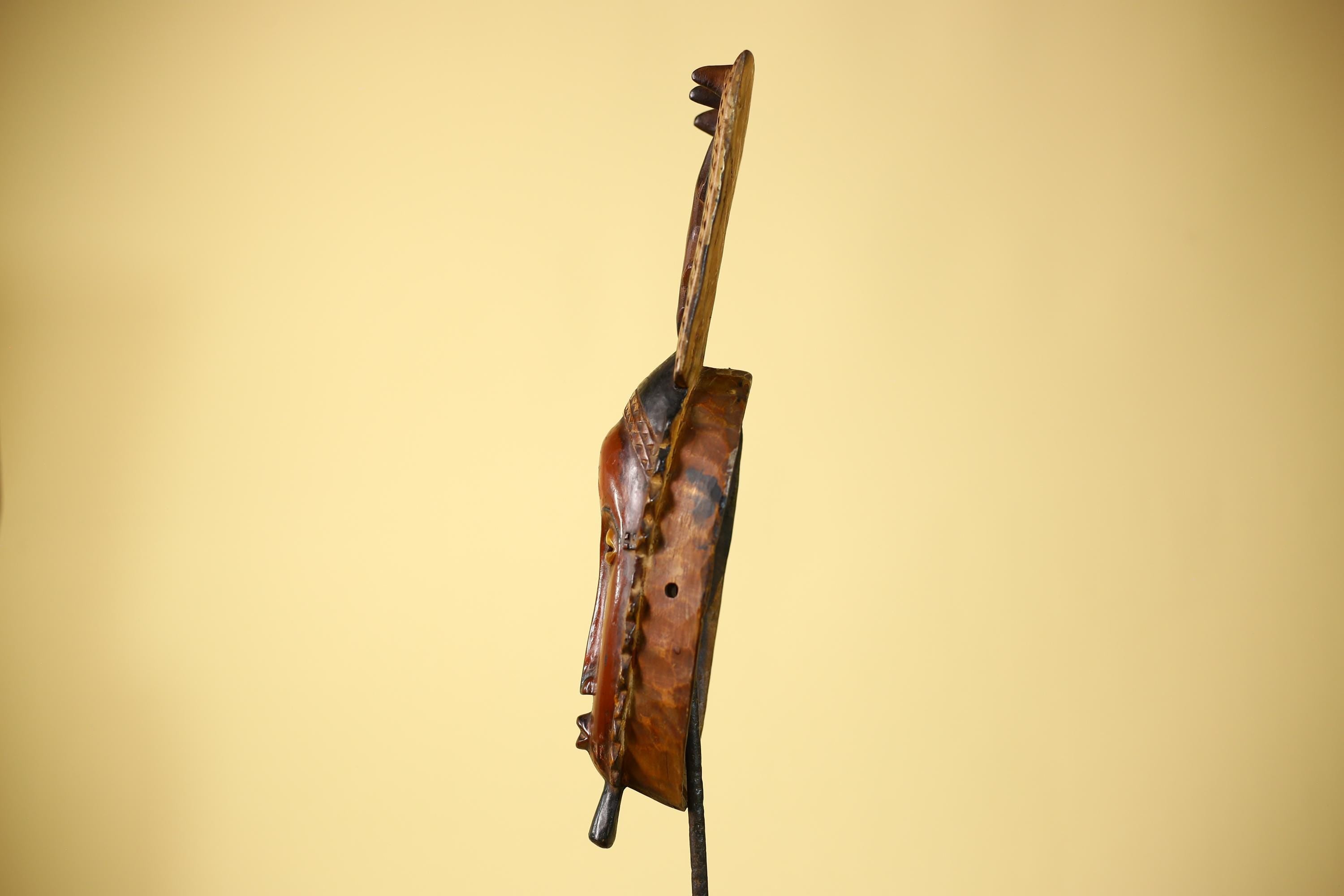 Wooden African Mask Baule Tribal Art Vintage Carved African Wall Art-G6098