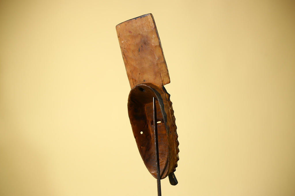 Wooden African Mask Baule Tribal Art Vintage Carved African Wall Art-G6098