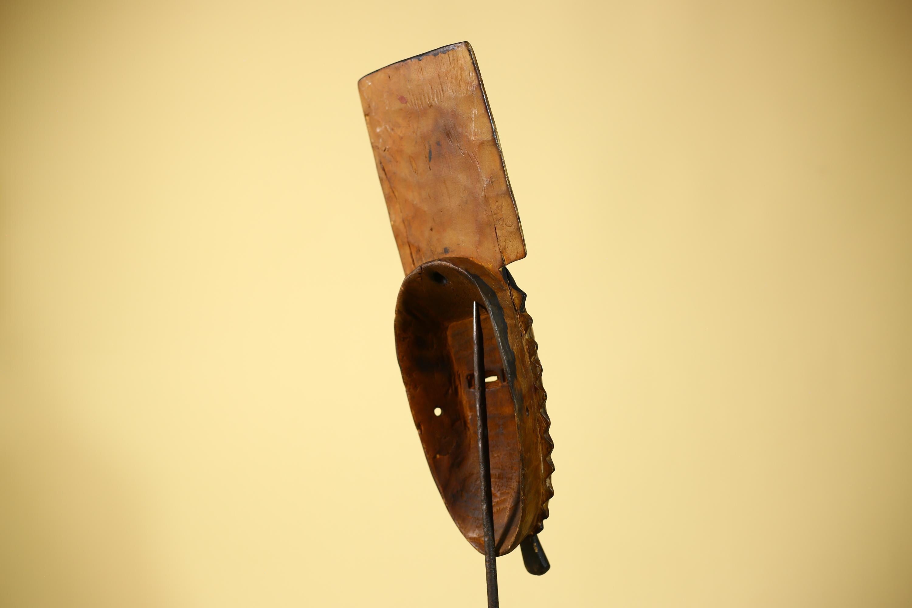 Wooden African Mask Baule Tribal Art Vintage Carved African Wall Art-G6098