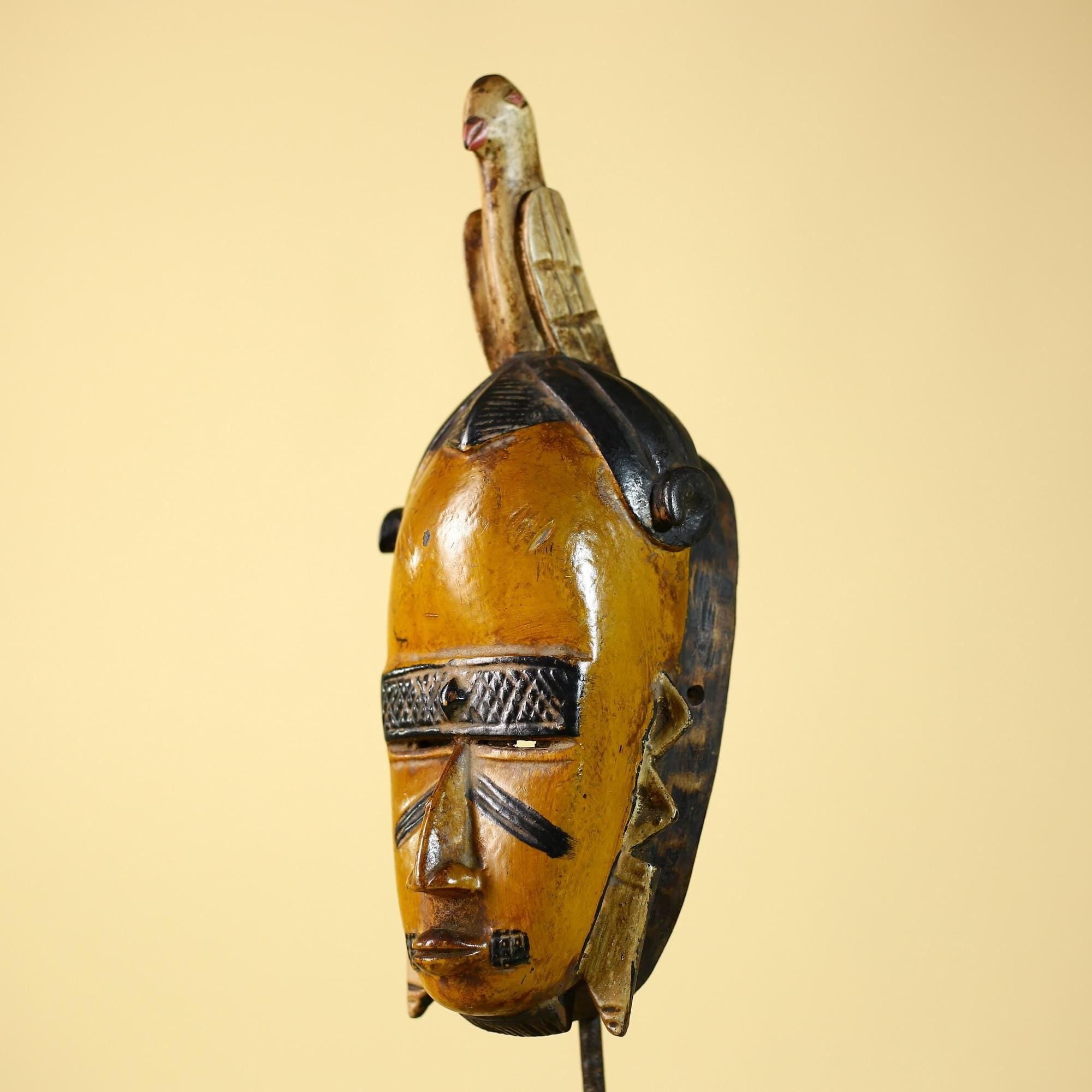 Rare African Mask Wooden Art Tribal Handmade Wall Art-G6099