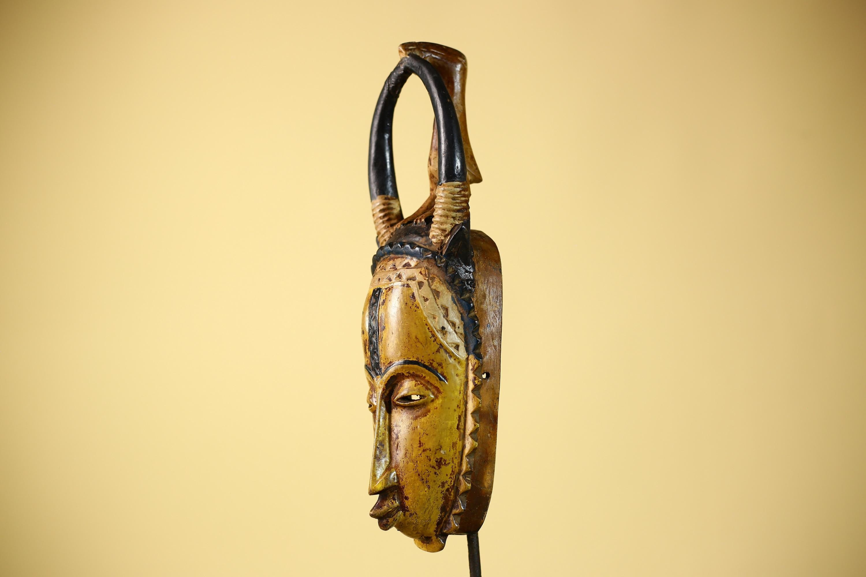 Handmade African Wooden  Mask Guro Tribal Art Vintage  Wall Decor-G6102