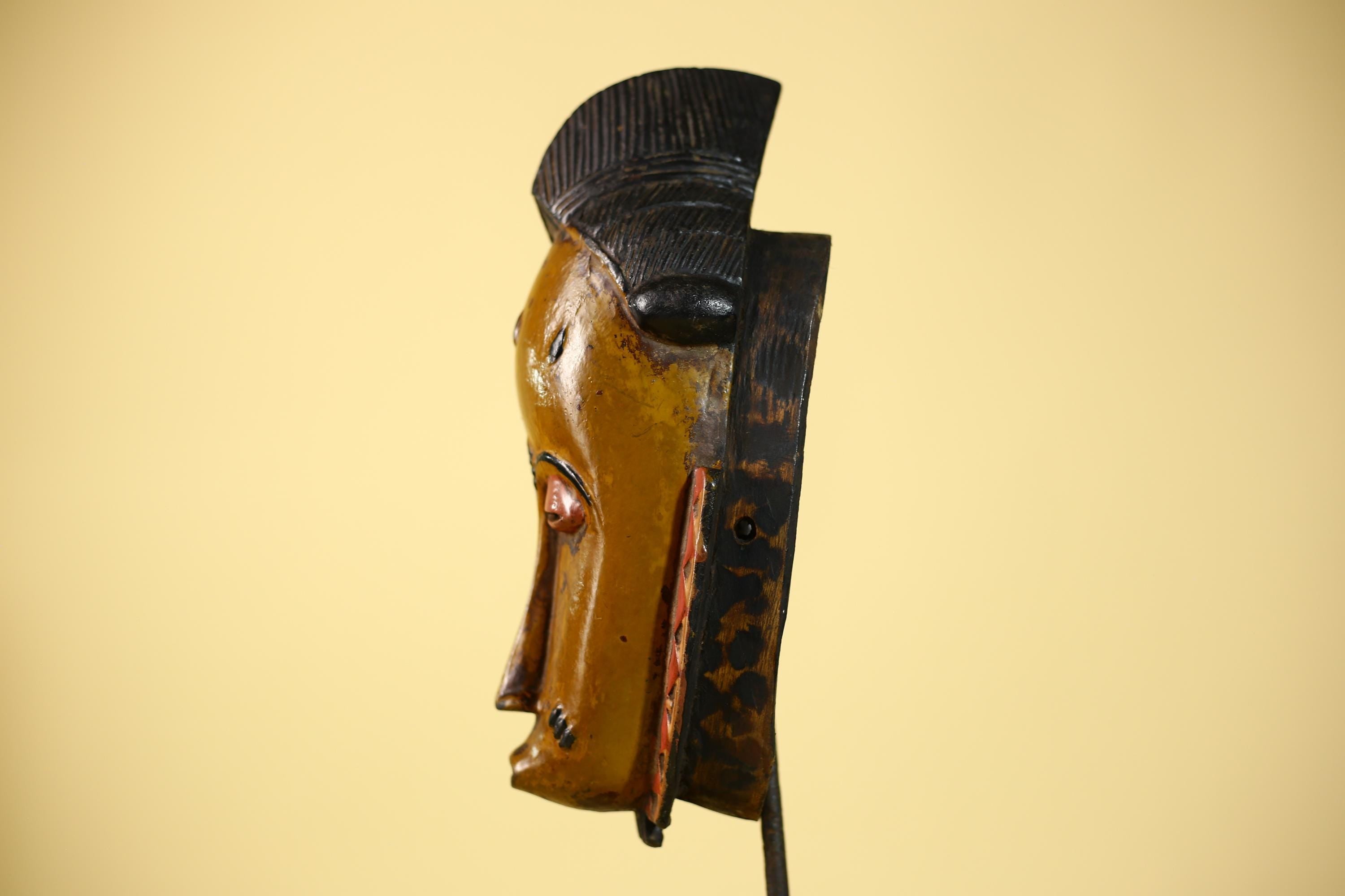 Rare African Baule Mask Handmade Wooden  Tribal Wall Art-G6105