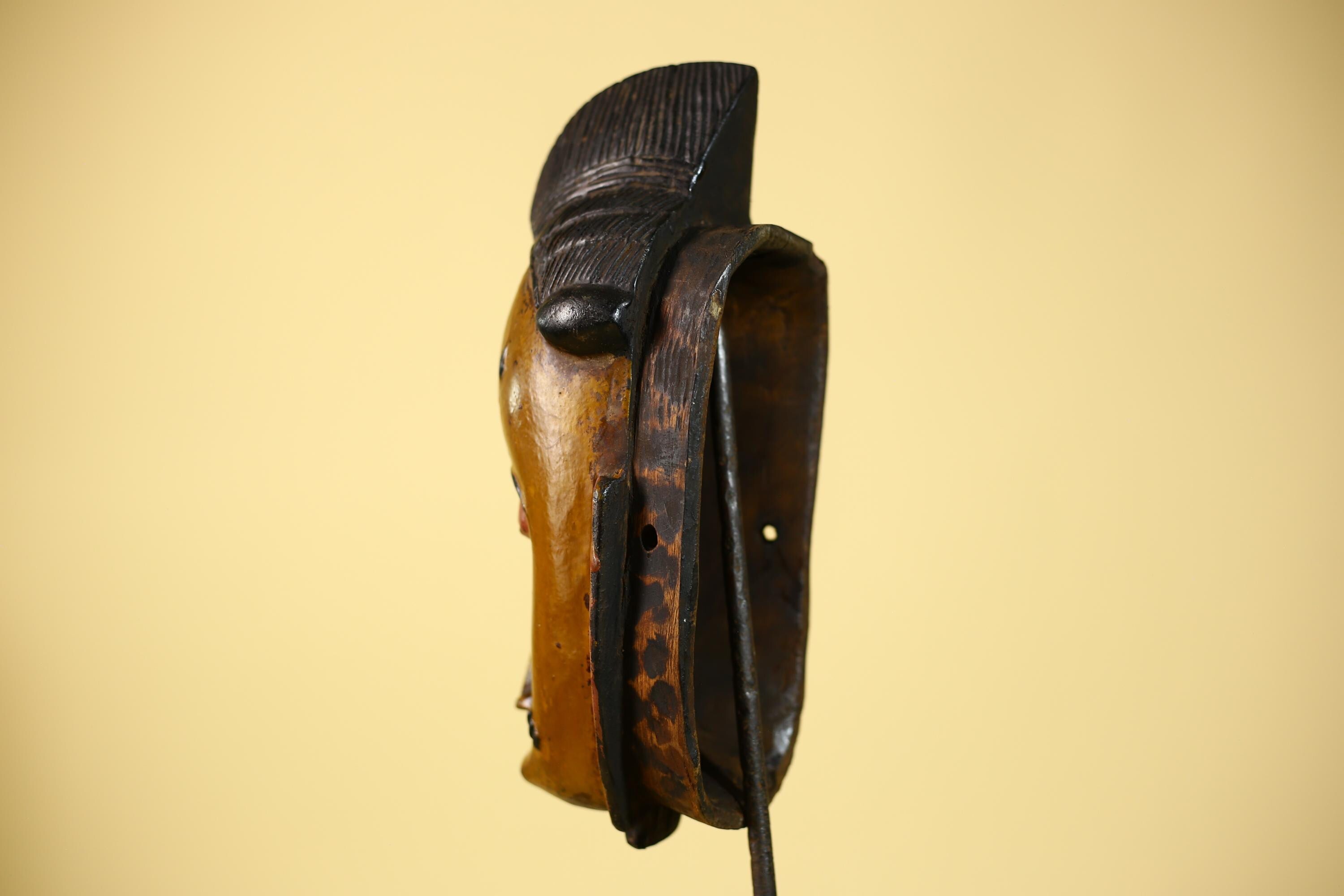 Rare African Baule Mask Handmade Wooden  Tribal Wall Art-G6105