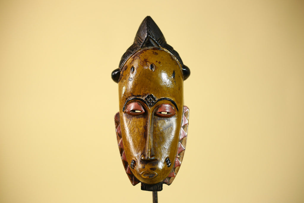 Rare African Baule Mask Handmade Wooden  Tribal Wall Art-G6105