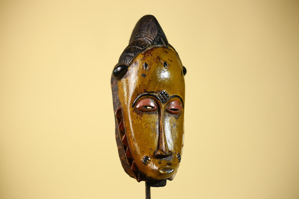 Rare African Baule Mask Handmade Wooden  Tribal Wall Art-G6105