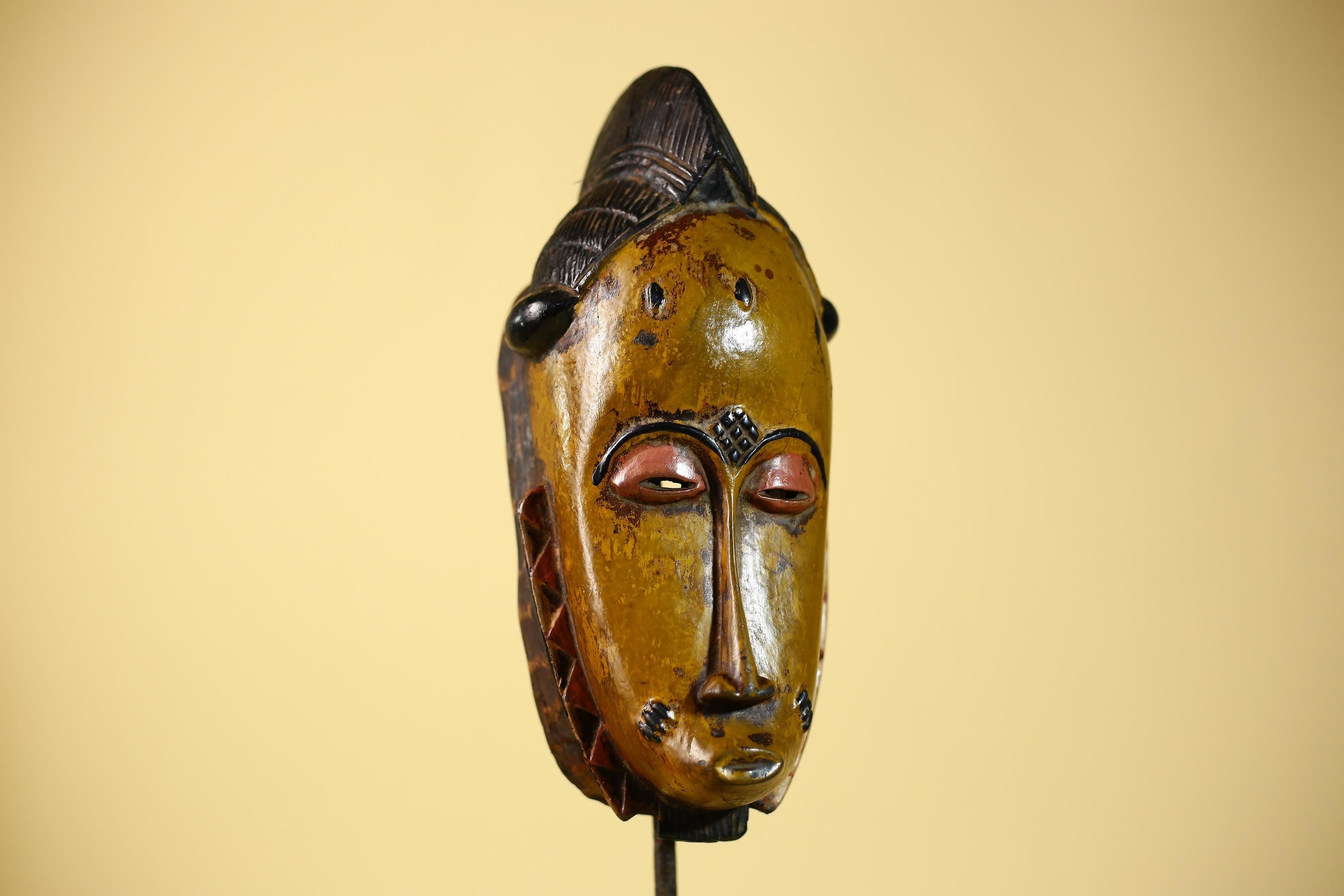 Rare African Baule Mask Handmade Wooden  Tribal Wall Art-G6105