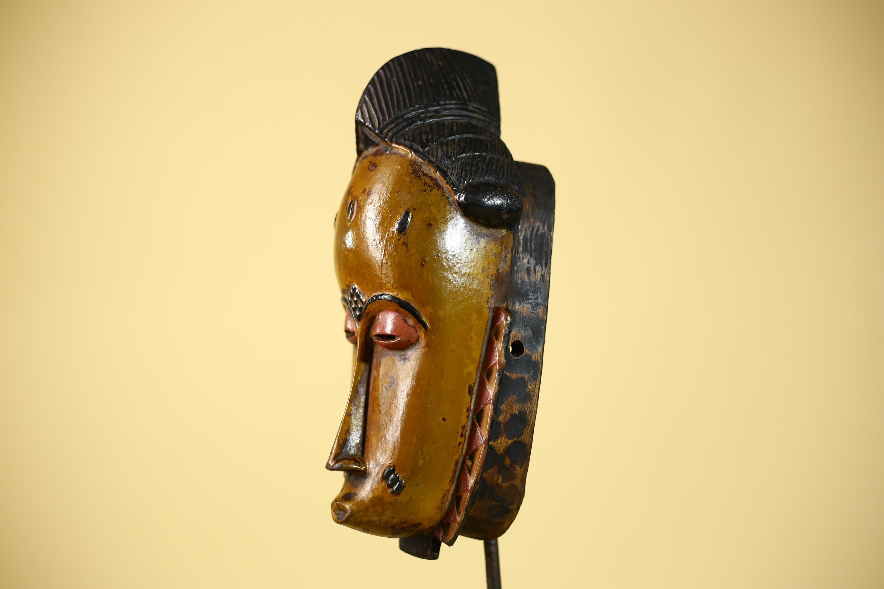Rare African Baule Mask Handmade Wooden  Tribal Wall Art-G6105