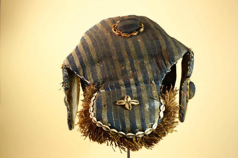 African Dan Mask Carved Wood Bird Beak Cowrie Trim Côte d’Ivoire Decor-G5987