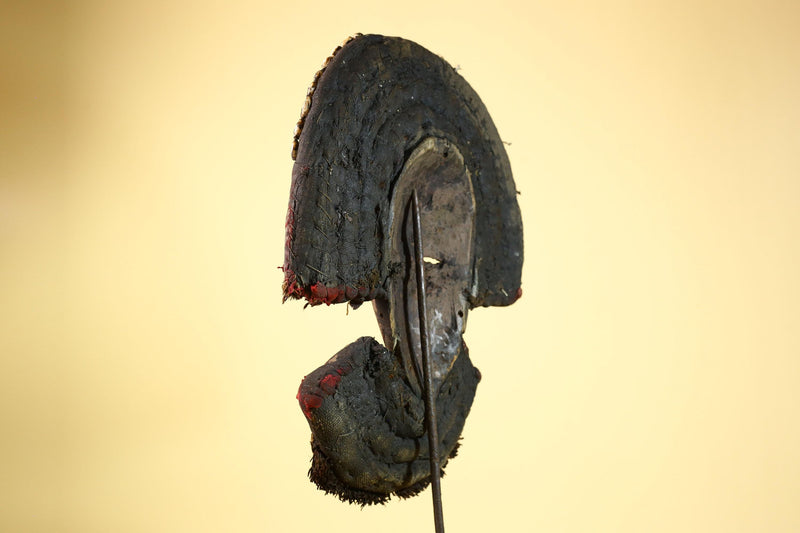 Dan Tribal Mask Cowrie Shell Cloth Wood African Ceremony Art Liberia-G5990