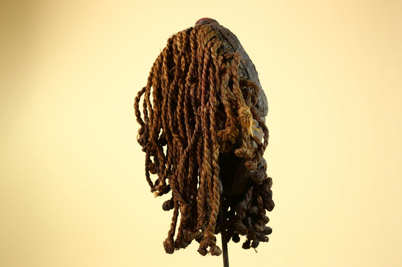Antique Dan Deangle Mask Liberia Rope Beard Cowrie Shells Tribal Art-G5993
