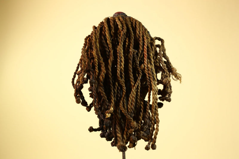 Antique Dan Deangle Mask Liberia Rope Beard Cowrie Shells Tribal Art-G5993