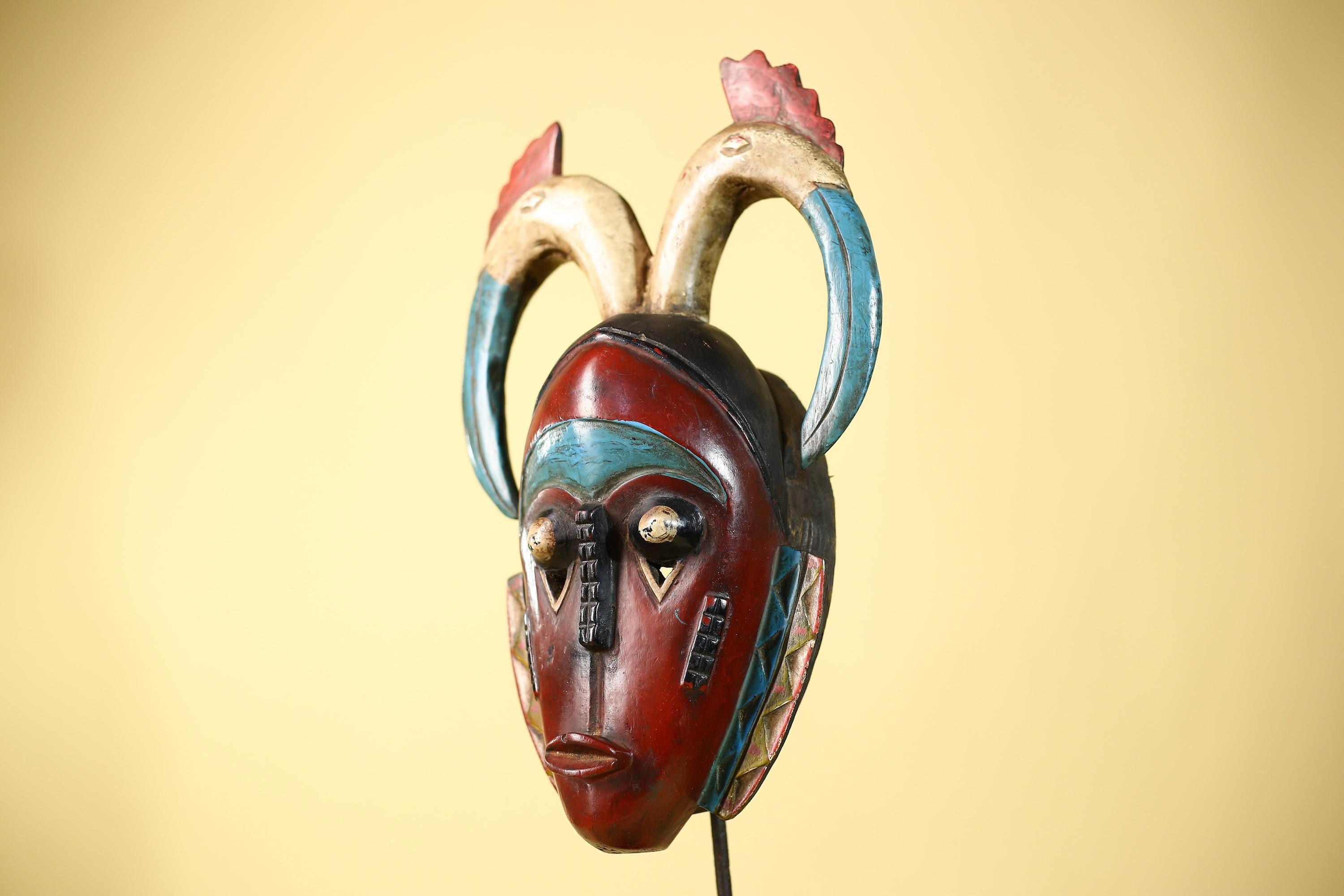 Large African Mask Guro Wooden Tribal Handmade Vintage Wall Art-G6107