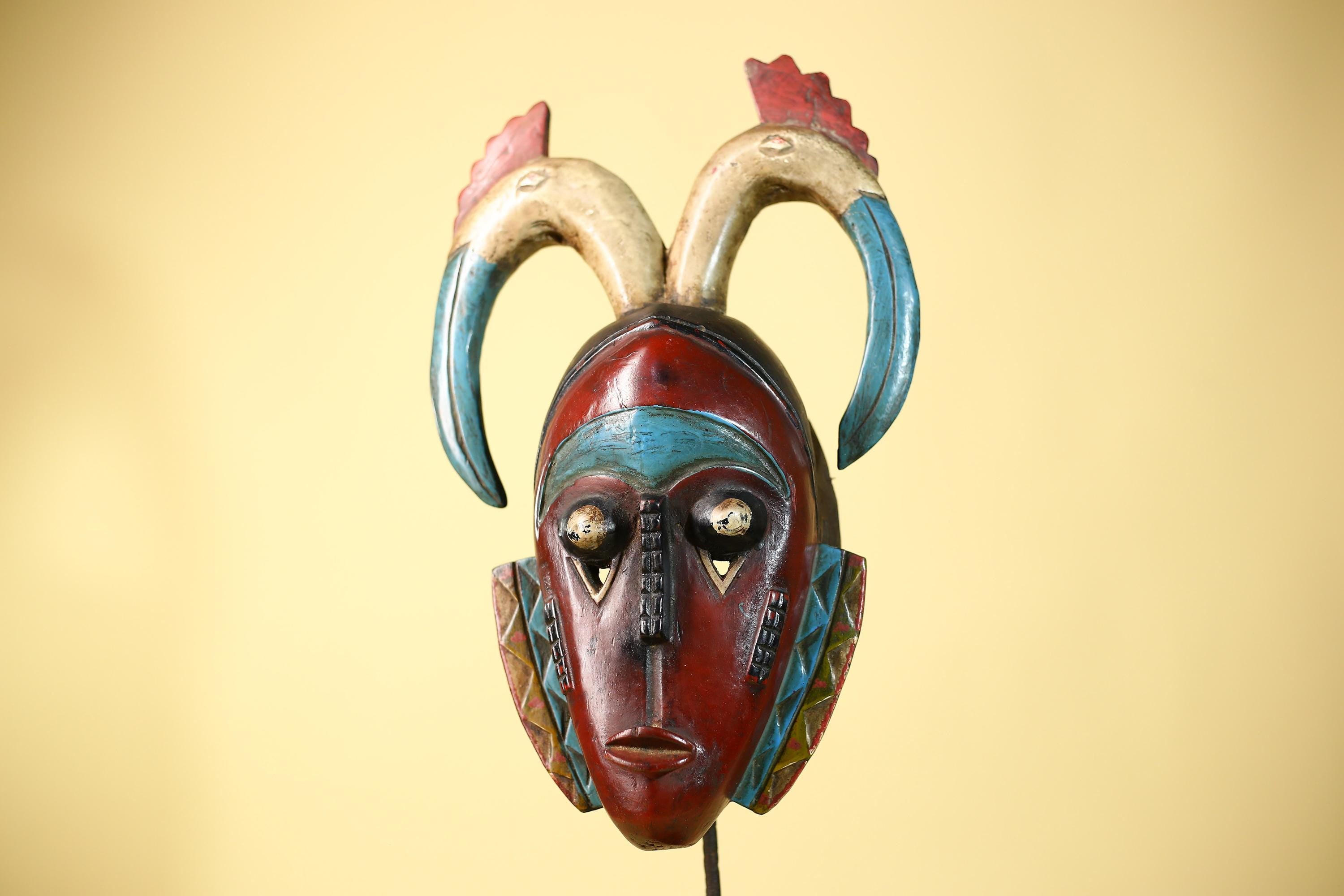 Large African Mask Guro Wooden Tribal Handmade Vintage Wall Art-G6107