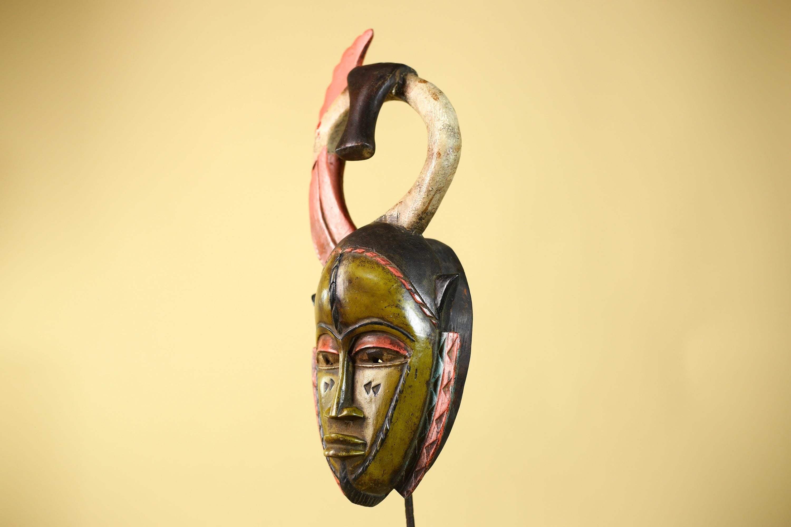 Baule African Mask Wooden Art Handmade Tribal Wall Art-G6109