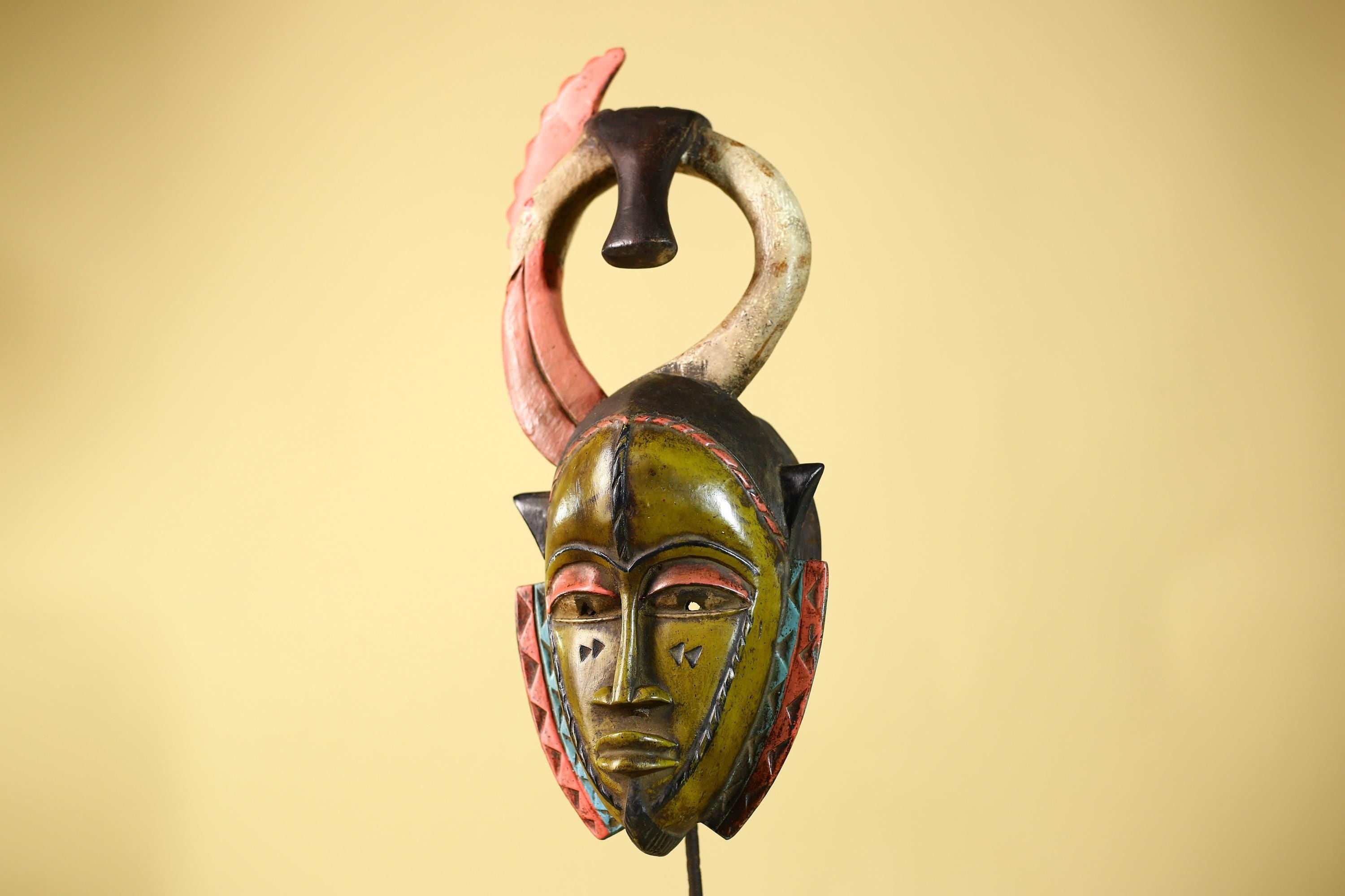 Baule African Mask Wooden Art Handmade Tribal Wall Art-G6109