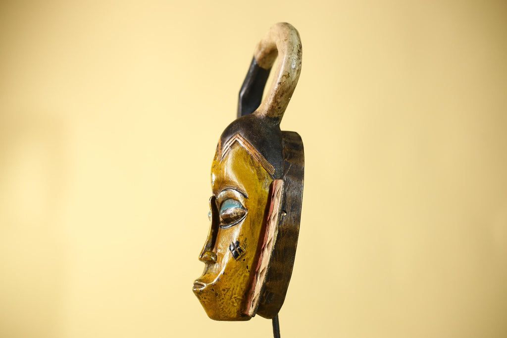 Handmade African Mask cote d'ivoire baule Wooden Vintage Tribal Wall Art -G6110